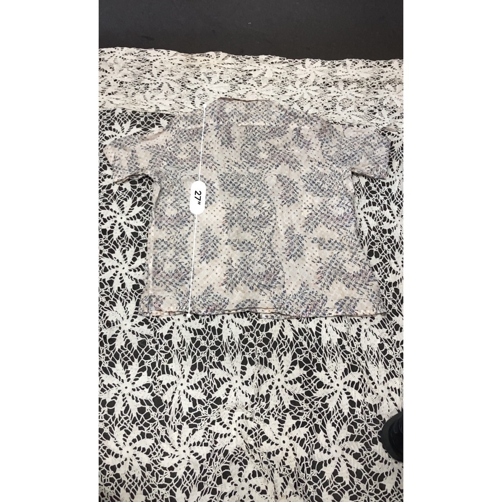 Club Room Luxury Mens L 100% Linen Short Sleeve Button Down Floral Leaf Shirt - Picture 6 of 6